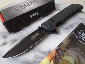 Elite Tactical Backdraft Ball Bearing Pivot Pocket Knife 8Cr13MoV ET-FDR011BK - Picture 1 of 6