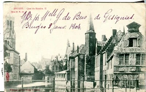 Belgium Brugge Bruges - Quai Rosaire 1904 cover on postcard - Picture 1 of 3