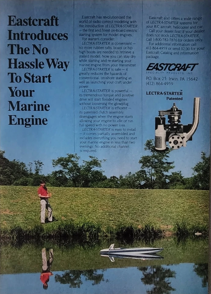 Eastcraft Lectra-Starter Vintage Print Ad 1988 On Board Electric - Image 1 of 1