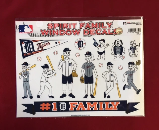 Detroit Tigers Spirit Family Decals NEW car/truck window - Set of 17  - Image 1 of 1