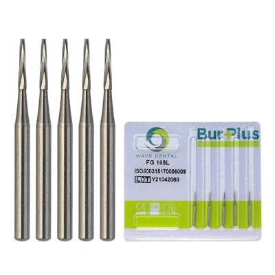 Fresas dentales de carburo de tungsteno Wave FG 169L fisura cónica cabeza larga para alta velocidad Foto 1 de 4