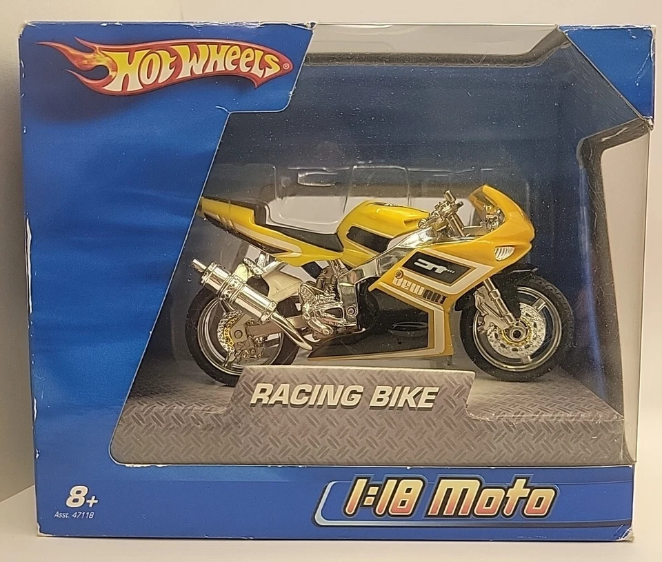 HOT WHEELS Moto RACING BIKE  1:18 Moto Motorcycle Bike Yellow - Image 1 of 1