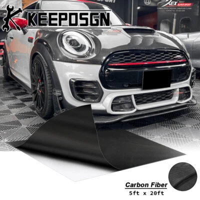 For Mini CARBON FIBER Vinyl Wrap Film Sticker Decal Sheet Roll Paint Protection Foto 1 de 4