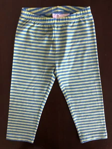Hanna Andersson girls 120 7 blue green stripe leggings NWT - Picture 1 of 2