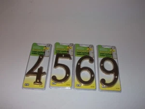 Hy-Ko,  4" Solid Brushed Brass Numbers - Picture 1 of 1
