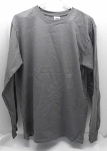 Anvil men's charcoal long sleeve crew neck shirt size medium - Picture 1 of 4