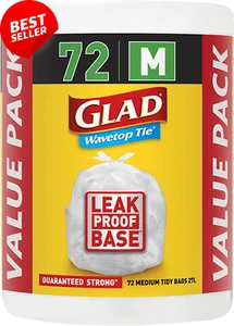 Wavetop Tie Medium Kitchen Garbage Bags 72 Count Fits 27L Bin - Picture 1 of 12