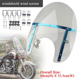 Front Motorcycle Windshield Wind Screen Deflector Motorbike Windscreen 60x53.5cm - Picture 1 of 7