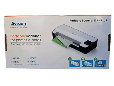 Avision IS15 Plus - Portable USB Scanner for Photos & Cards 600dpi!! New! - Image 1 of 4