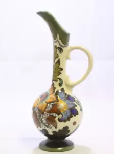 Vintage Gouda Holland Plazuid Pottery Pitcher "Logari" 9''H - Picture 1 of 7