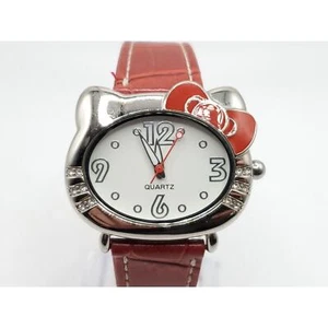 2007 Sanrio Hello Kitty Wrist Watch w/Silver Kitty Face Rhinestones New Battery - Picture 1 of 17