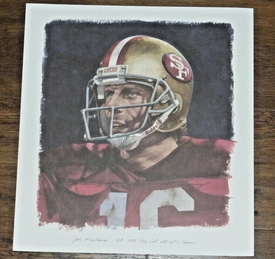 1991 PRO SET ALL NFC TEAM~LITOGRAFÍA MERV CORNING IMPRESIÓN 12x13 RARO~ JOE MONTANA Foto 1 de 1