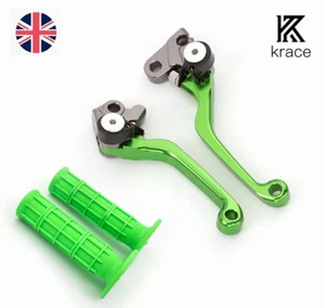 Clutch Brake Levers Hand Grips For Kawasaki KX250F 2004 KX125 2000-2005 2001 - Picture 1 of 8