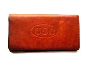 Portafoglio vintage anni 60 USC University Southern California pelle marrone portafogli - Foto 1 di 5