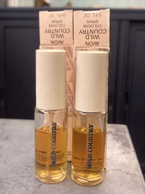 Botella de vidrio de colonia 2-Avon Wild Country para hombres 0,5 OZ probador nos línea de llenado varía Foto 1 de 4