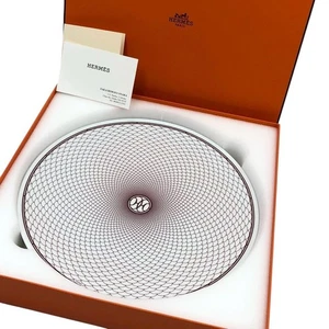 Hermes H Deco Dinner Plate Porcelain Tableware Dish 1 Piece Boxed Authentic - Picture 1 of 24