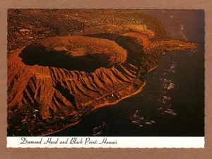 Cartolina Continentale Testa di Diamante Punta Nera Vulcano Oahu Aerial Hawaii UNP - Foto 1 di 2