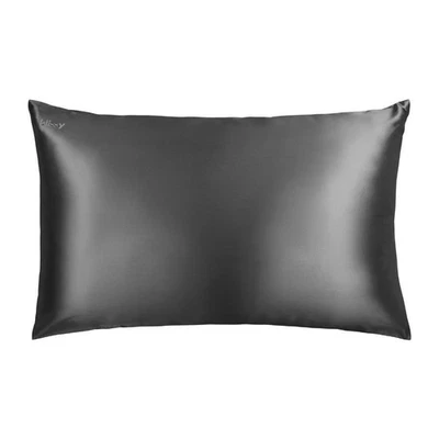 Funda de almohada de seda Blissy King 600 hilos gris oscuro Foto 1 de 4