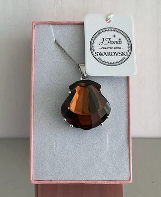 Collar colgante Swarovski bronce cristal escudo/almeja concha de J Francis 925 20" Foto 1 de 4