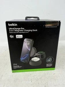 Belkin - Base de carga inalámbrica magnética UltraCharge Pro 3 en 1 Qi2 25 W - Negra - Imagen 1 de 4