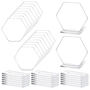 Mesa hexagonal con números de mesa acrílicos 18 piezas con soporte sublimación hágalo usted mismo Clear2119 - Imagen 1 de 6