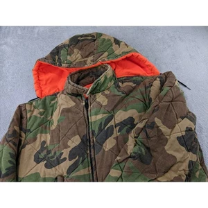 Vintage Johnson Garment Reversible Camo Orange Hunting Jacket Mens Large - Picture 1 of 17