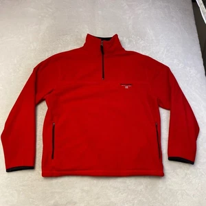 Polo Sport Ralph Lauren Red Fleece Quarter Zip Pullover Sweatshirt Men's Size L - Picture 1 of 7