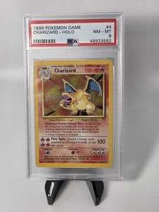 Charizard holo ~ 1999 Pokemon Game ~ Card #4 ~ PSA 8 - Picture 1 of 3