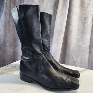 Stivali moto biker pelle punta quadrata alti uomo taglia 12 M neri - Foto 1 di 20