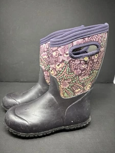 BOGS YOUTH SIZE 3 YORK SPR FLWR 72734-540 Girls Purple Floral FLAW - Picture 1 of 9