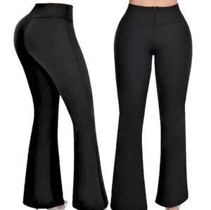 JUST LOVE Flared Legging Push Up Tummy Control Booty Lifting High Waisted Blk XL - Picture 1 of 10