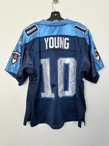 NFL Tennessee Titans #10 Vince Young Cosido Reebok Jersey Azul 48 XL - Imagen 1 de 11