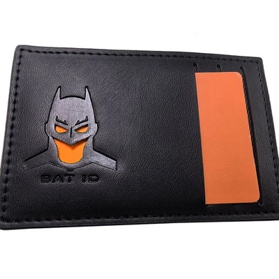 Bat ID Wallet Leather Card Holder Case Personalized Superhero Mask Card Holder - Bild 1 von 4