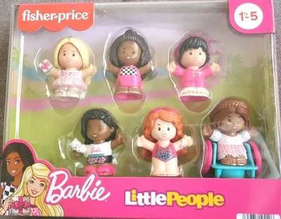 NEW FISHER PRICE BARBIE AND FRIENDS LITTLE PEOPLE FIGURE SET OF 6 AGES 2 AND UP  - Image 1 of 4