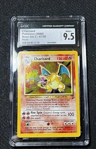 Pokémon Charizard 4/130 Base Set 2 Holo Rare SWIRL PSA/CGC 9.5 Mint+ - Picture 1 of 8