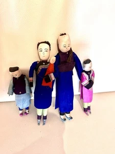 Muñeca vintage hecha a mano muñeca familia, indio nativo americano, Bolivia, Asia? Antiguo - Imagen 1 de 11