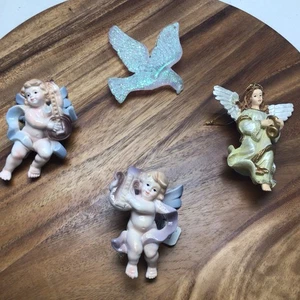 Vintage Weihnachtsschmuck 2 Römer inkl. Cherubs 1 Engel 1 Taube 50 $ Einzelhandel - Bild 1 von 14