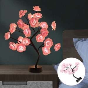 Light Table Lamp Led Rose Tree Lights Valentine's Day Gift Roses Valentines - Picture 1 of 12