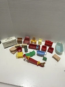 Vintage 25pc Mix Lot 1950-60's Dollhouse Furniture Acme Permacraft Unbranded - Picture 1 of 19