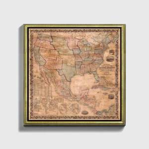 Stampa su Carta, Tela, Quadro o Cornice Anonymous Map of the United States - Imagen 1 de 9