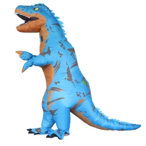 Blue Inflatable T-rex Costume Cartoon Dinosaurs Suit Adult Cosplay Xmas Party - Picture 1 of 7