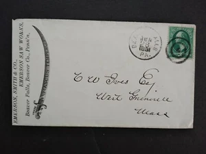 Pennsylvania: Beaver Falls 1881 Emerson Saw Damascus Temper Advertising Cover - Bild 1 von 2