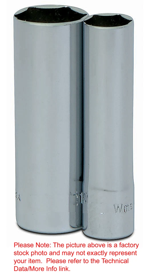 WILLIAMS, A SNAP-ON INDUSTRIAL BRAND 8mm 6Pt Deep 1/4"Drive Supertorque High Polished Chrome USA Socket MMD-608