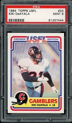1984 Topps USFL Football #33 Kiki Deayala PSA 9 - Image 1 of 2