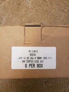 Zebra Printer Resin Ribbons, 110M X 300M (985 FT) (Qty of 6 Per Listing) - Picture 1 of 2