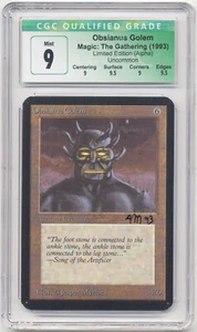 Graded Signed Obsianus Golem CGC 9 Q++ Alpha Artist Jesper Myrfors Dated 93 MTG! - Picture 1 of 2