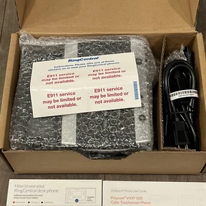 POLYCOM VVX 500, SKYPE, BUSINESS IP VIOP PHONE PoE without power supply New - Picture 1 of 6