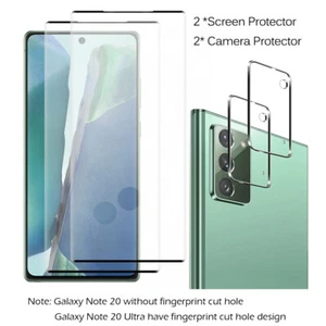 For Samsung Galaxy Note 20 Ultra 5G Tempered Glass Screen Protector+Camera Cover - Picture 1 of 17