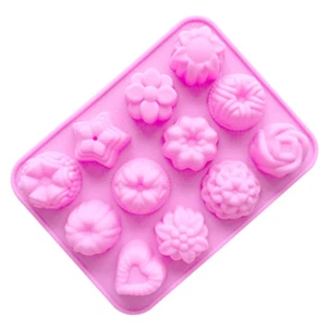 12 Flower-shaped Silicone cake Mold For Jelly Candy Chocolate Decor Baking LSzIL - Picture 1 of 7