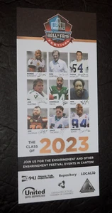 Annual Pro Football Hall Fame Flyer: Class 2023 (9 Men, 3.75" x 8.25") Brandneu - Bild 1 von 3